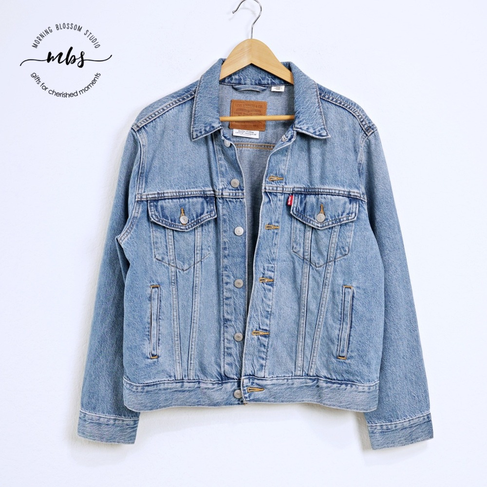 Levi's Vintage Premium Denim Trucker Medium Wash Indigo Blue Jean Jacket Men 2XL